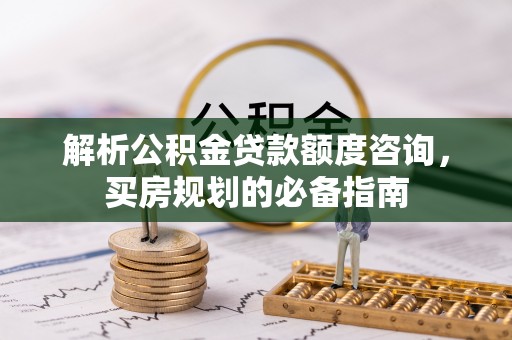 柳林解析公积金贷款额度咨询，买房规划的必备指南