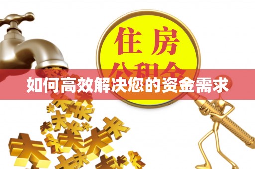 柳林如何高效解决您的资金需求