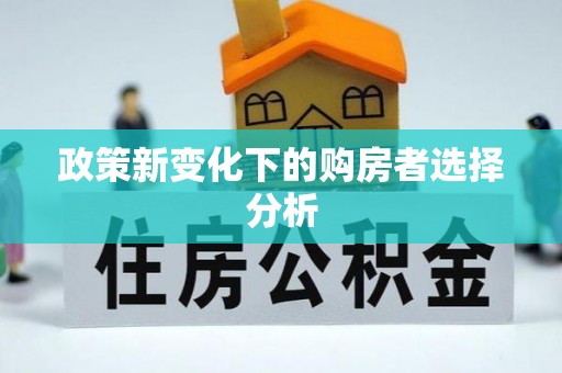 柳林政策新变化下的购房者选择分析