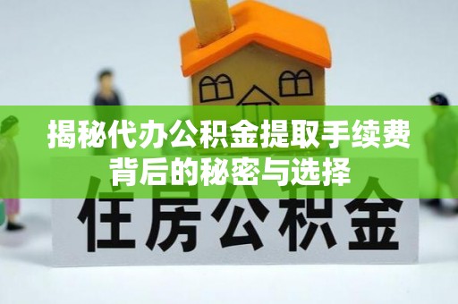 柳林揭秘代办公积金提取手续费背后的秘密与选择
