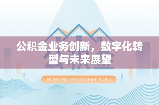 柳林公积金业务创新，数字化转型与未来展望
