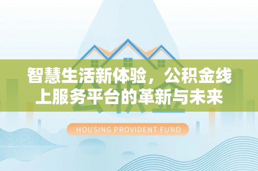 柳林智慧生活新体验，公积金线上服务平台的革新与未来